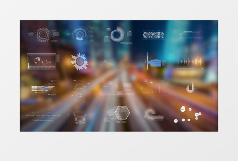 高科技计算机全息数据信息图表元素