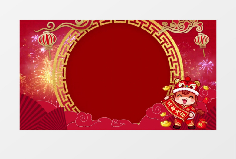 2026红色中国风马年春节拜年新年祝福AE视频模板